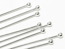 Load image into Gallery viewer, Sterling Silver .925 Headpin With Ball End, 3 Inch, 24 Gauge, Choose Package Size - BeadPrism