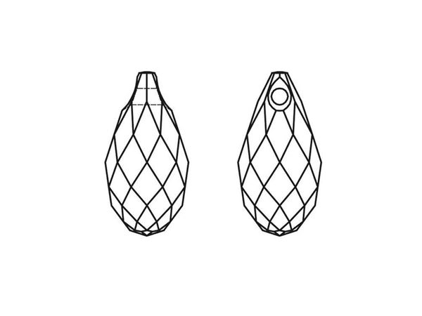 Swarovski Crystal, #6010 Briolettes Beads 13mm, Topaz, Wholesale Packs - BeadPrism