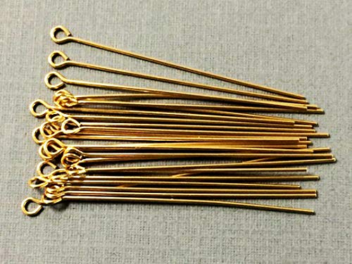 14K Gold Filled Eyepins, 1.5 Inch, 22 Gauge, Choose Package Size - BeadPrism