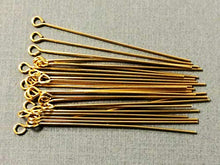 Load image into Gallery viewer, 14K Gold Filled Eyepin, 2 Inch, 22 Gauge, Choose Package Size - BeadPrism