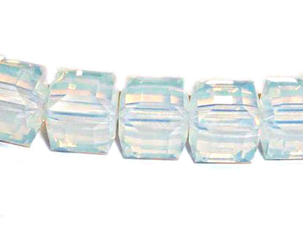 Wholesale Genuine Swarovski 5601 6mm White Opal Cube Beads, Choose Package Size - BeadPrism