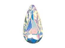 Load image into Gallery viewer, Swarovski Crystal, #6100 Almond Shape Pendant 24mm, Crystal AB, Wholesale - BeadPrism
