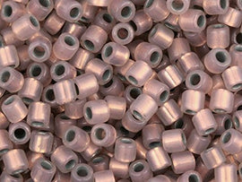 Pack of 50 gram Lined Rose AB  Delicas 8/0 Seed Beads Wholesale - BeadPrism