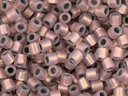 Pack of 50 gram Lined Rose AB  Delicas 8/0 Seed Beads Wholesale - BeadPrism