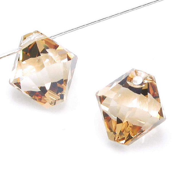 Wholesale Genuine Swarovski 6301 8mm Crystal Golden Shadow Bicone Beads, Choose Package Size - BeadPrism