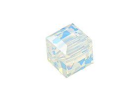 Wholesale Genuine Swarovski 5601 4mm White Opal Cube Beads, Choose Package Size - BeadPrism
