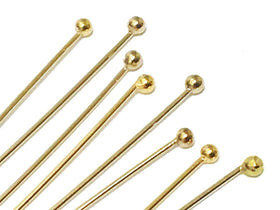 14K Gold Filled Headpin With 1.2mm Ball End, 1.5 Inch, 26 Gauge, Choose Package Size - BeadPrism