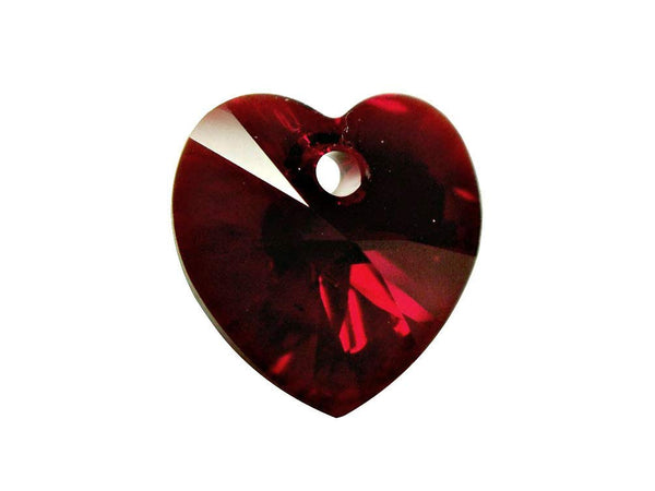 Swarovski Crystal, #6228 Heart Shape Pendant 18mm, Garnet AB, Wholesale Packs - BeadPrism