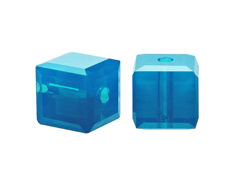 Wholesale Genuine Swarovski 5601 4mm Caribbean Blue Opal Cube Beads, Choose Package Size - BeadPrism