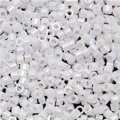 Pack of 50 gram WHITE PEARL AB - Miyuki 15/0 Delicas Seed Beads Wholesale - BeadPrism