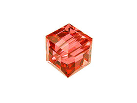 Wholesale Genuine Swarovski 5601 4mm Padparadscha Cube Beads, Choose Package Size - BeadPrism