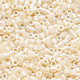 Pack of 50 gram Opaque CREAM AB - Miyuki 15/0 Delicas Seed Beads Wholesale - BeadPrism