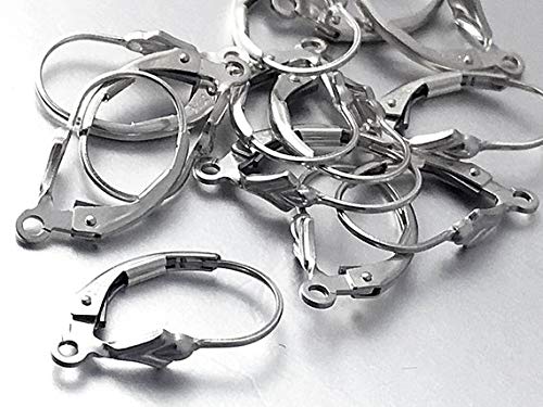 Sterling Silver Anti Tarnish Coating Fleur De Lis Leverback Earring With Ring, Choose Package Size - BeadPrism