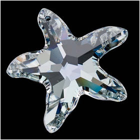 Swarovski Crystal, #6721 Starfish Pendant 40mm, Crystal Moolight, Wholesale - BeadPrism