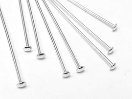 Sterling Silver .925 Headpin, 2.5 Inch, 24 Gauge, Choose Package Size - BeadPrism