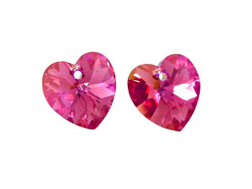Swarovski Crystal, #6228 Heart Shape Pendant 18mm, Rose AB, Wholesale Packs - BeadPrism
