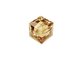 Wholesale Genuine Swarovski 5601 6mm Light Colorado Topaz Cube Beads, Choose Package Size - BeadPrism