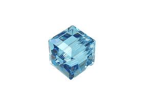 Wholesale Genuine Swarovski 5601 4mm Aquamarine Cube Beads, Choose Package Size - BeadPrism