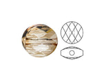 Swarovski 5052 Mini Round Beads, 8mm, Crystal Golden Shadow | 12 Pack