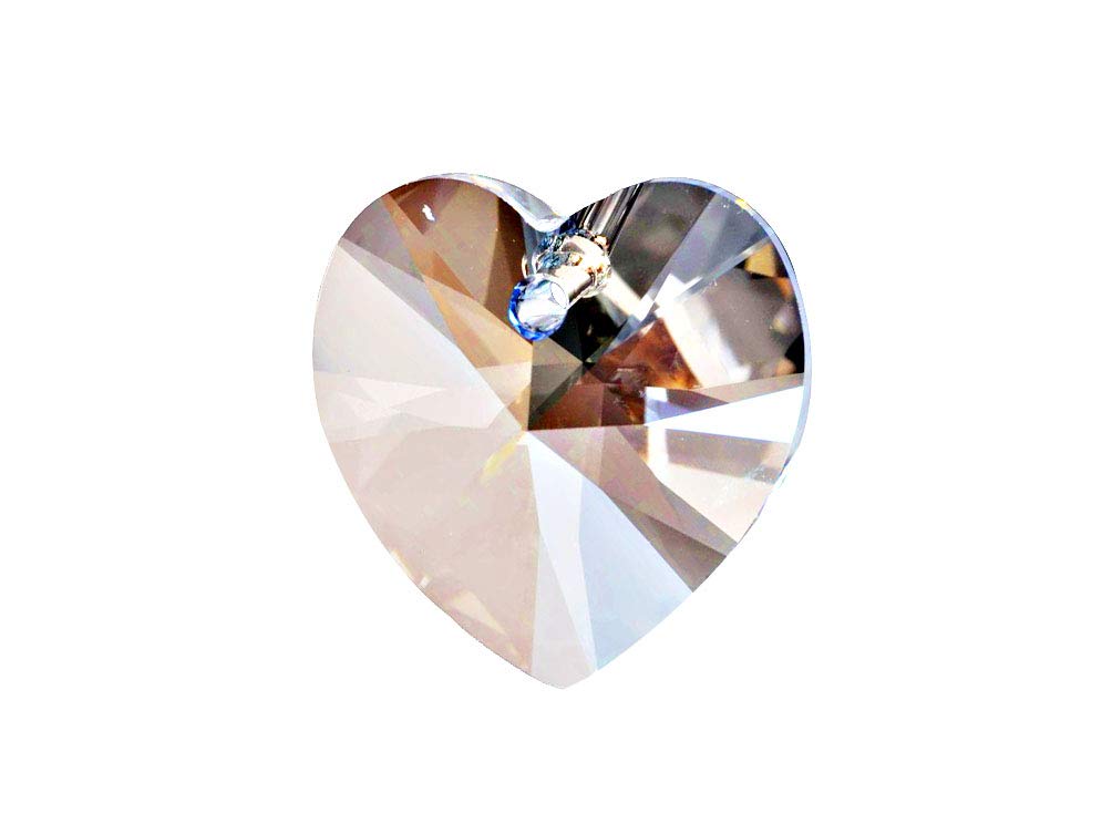 Swarovski Crystal, #6228 Heart Shape Pendant 18mm, Crystal Moonlight, Wholesale Packs - BeadPrism