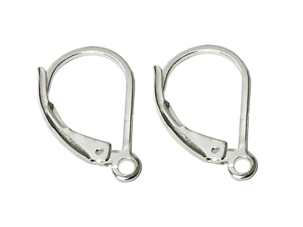 Wholesale Sterling Silver Leverback Earring Findings Plain, Choose Package Size - BeadPrism