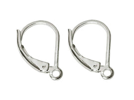 Wholesale Sterling Silver Leverback Earring Findings Plain, Choose Package Size - BeadPrism