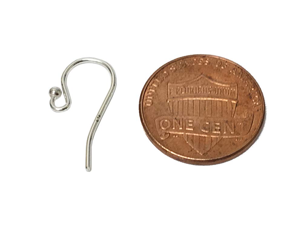 Wholesale 11.5mm Sterling Silver Round French Earwire with Ball End 19.5 Gauge, Choose Package Size - BeadPrism