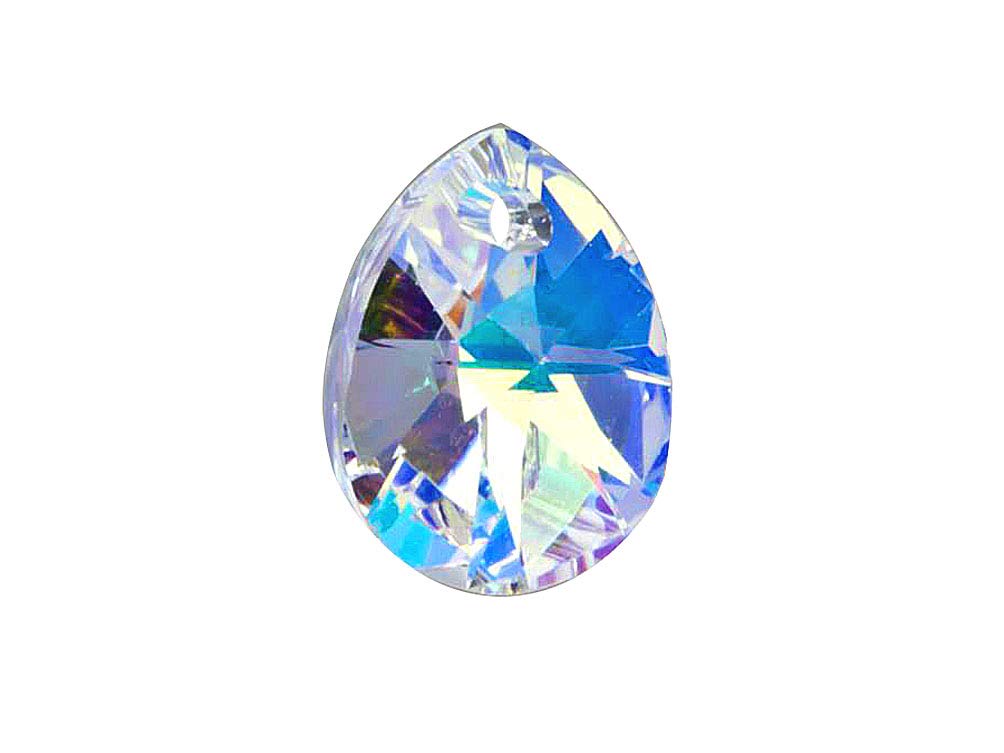 Swarovski Crystal, #6128 Mini Pear Pendant 10mm, Crystal AB, Wholesale Packs - BeadPrism