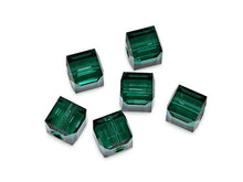 Load image into Gallery viewer, Wholesale Genuine Swarovski 5601 4mm Emerald Cube Beads, Choose Package Size - BeadPrism