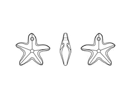 Swarovski Crystal, #6721 Starfish Pendant 20mm, Burgundy, Wholesale Packs - BeadPrism