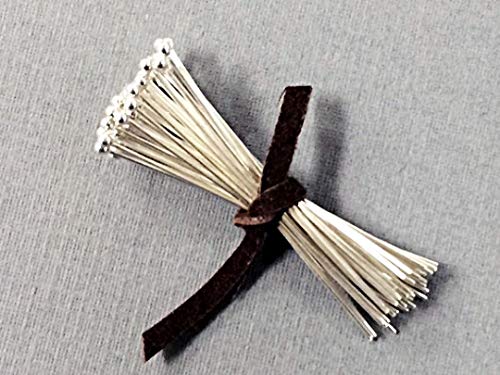 Sterling Silver .925 Headpin With 2mm Ball End, 2 Inch, 24 Gauge, Choose Package Size - BeadPrism