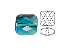 Load image into Gallery viewer, Swarovski 5053 Mini Square Beads, 8mm, Indicolite | 12 Pack - BeadPrism