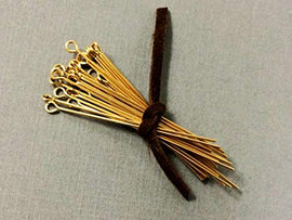 14K Gold Filled Eyepins, 1.5 Inch, 22 Gauge, Choose Package Size - BeadPrism