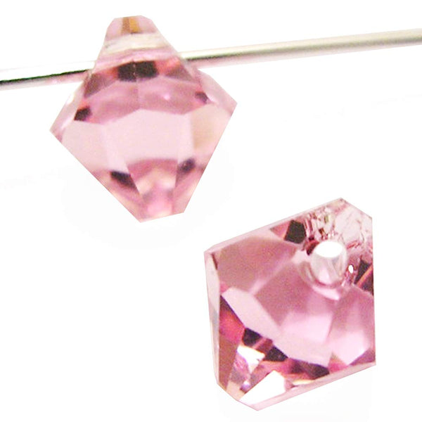 Wholesale Genuine Swarovski 6301 6mm Light Rose Bicone Beads, Choose Package Size - BeadPrism