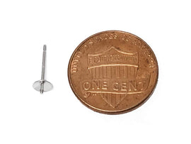 Wholesale Sterling Silver Post Earring With 4mm Cup and Peg, Choose Package Size - BeadPrism