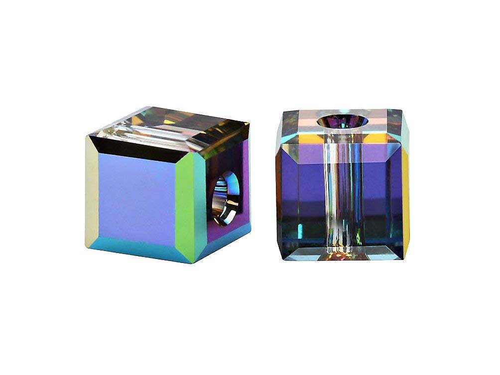 Wholesale Genuine Swarovski 5601 6mm Crystal Vitrail Medium AB Cube Beads, Choose Package Size - BeadPrism