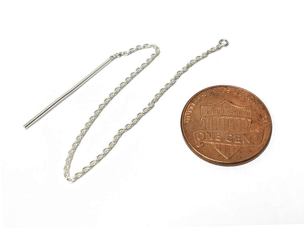 Wholesale Sterling Silver 4" Cable Chain Earring Threader, Choose Package Size - BeadPrism