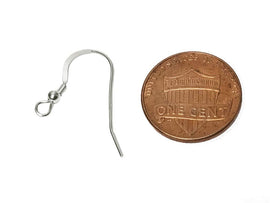 Sterling Silver 22 GA French Hook Earwire With Coil and 2.5mm Ball Accent, Choose Package Size - BeadPrism
