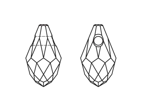 Swarovski Crystal, #6007 Briolettes Pendant 7mm, Crystal, Wholesale Packs - BeadPrism