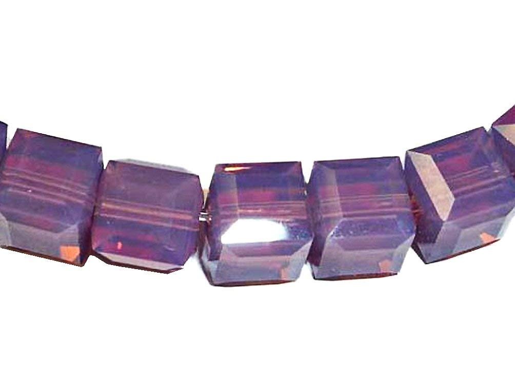 Wholesale Genuine Swarovski 5601 4mm Cyclamen Opal Cube Beads, Choose Package Size - BeadPrism
