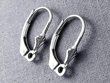 Load image into Gallery viewer, Wholesale Sterling Silver Leverback Earring Findings with Tulip Design, Choose Package Size - BeadPrism