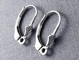 Wholesale Sterling Silver Leverback Earring Findings with Tulip Design, Choose Package Size - BeadPrism