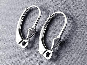 Wholesale Sterling Silver Leverback Earring Findings with Tulip Design, Choose Package Size - BeadPrism
