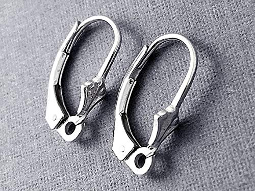 Wholesale Sterling Silver Leverback Earring Findings with Tulip Design, Choose Package Size - BeadPrism