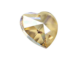 Swarovski Crystal, #6228 Heart Shape Pendant 10mm, Crystal Golden Shadow, Wholesale Packs - BeadPrism