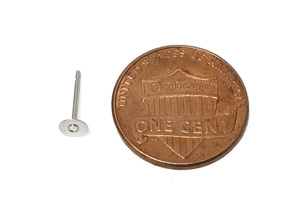 Wholesale Sterling Silver Post Earring With 4mm Flat Pin Pad, Choose Package Size - BeadPrism