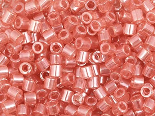Pack of 50 gram Transparent Pink Luster  Delicas 8/0 Seed Beads Wholesale - BeadPrism