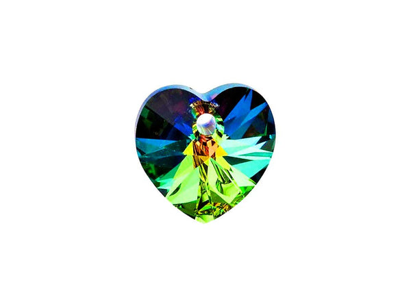 Swarovski Crystal, #6228 Heart Shape Pendant 10mm, Vitrail Medium, Wholesale Packs - BeadPrism