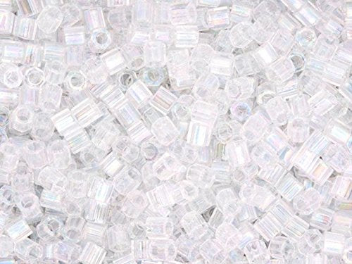 Pack of 50 gram 8/0 CRYSTAL AB  HEX CUT Miyuki Delicas Seed Beads Wholesale - BeadPrism