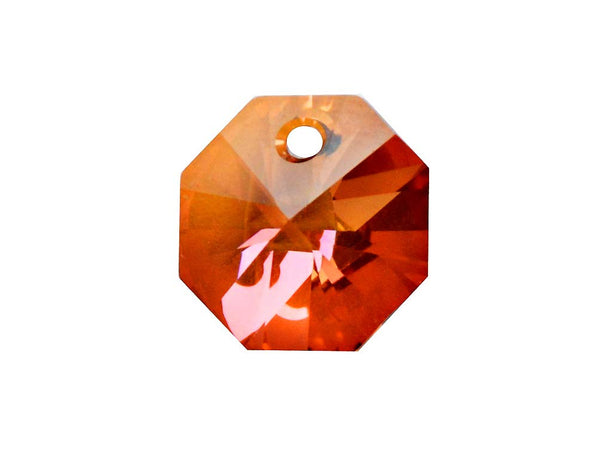 Swarovski Crystal, #6401 Octagon Pendant 12mm, Crystal Copper, Wholesale Packs - BeadPrism